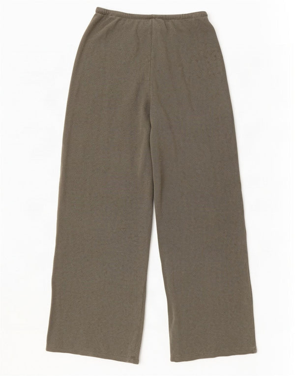 Damskie spodnie dresowe z szeroką nogawką Zara UK 8, małe, bawełniane w kolorze khaki