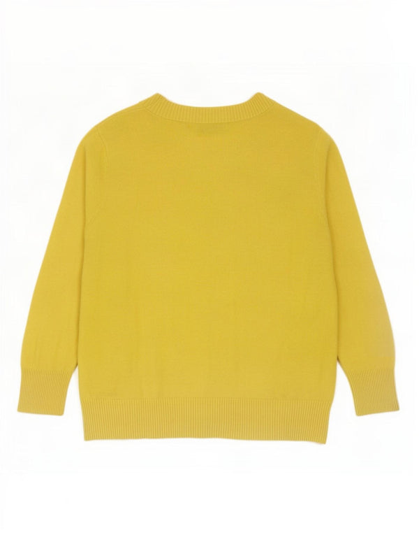 Damski sweter rozpinany Oasis z rękawem 3/4, UK 12, średni żółty, bawełniany