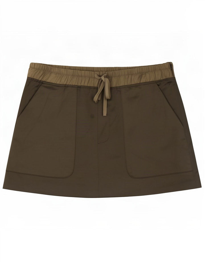 Damska spódniczka mini Zara, średnia W28, khaki, poliester