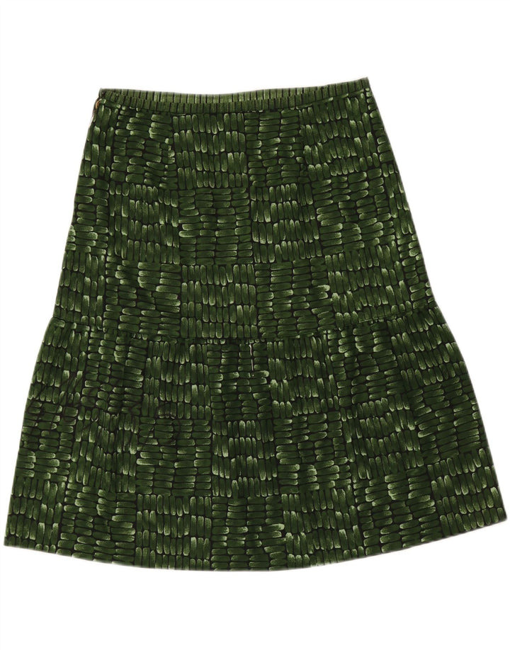 VINTAGE Womens Abstract Pattern A-Line Skirt W31 Large  Green Vintage Vintage and Second-Hand Vintage from Messina Hembry 