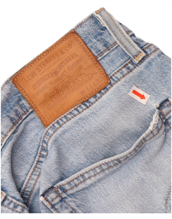 Męskie jeansy LEVI'S 511 Slim W34 L32 Niebieska bawełna
