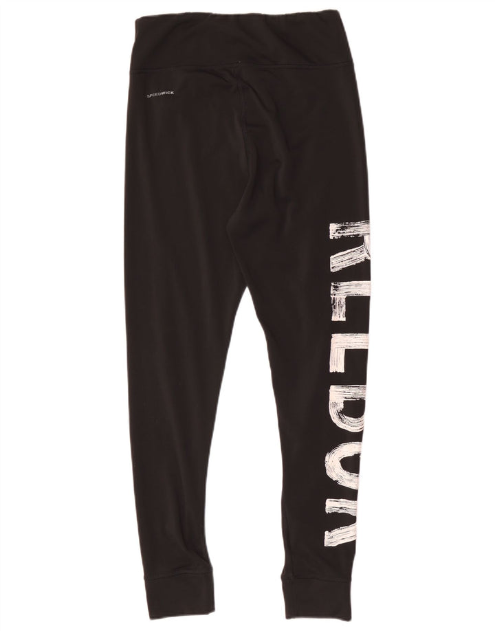Damskie legginsy Reebok Graphic UK 8/10, małe, czarne, poliestrowe