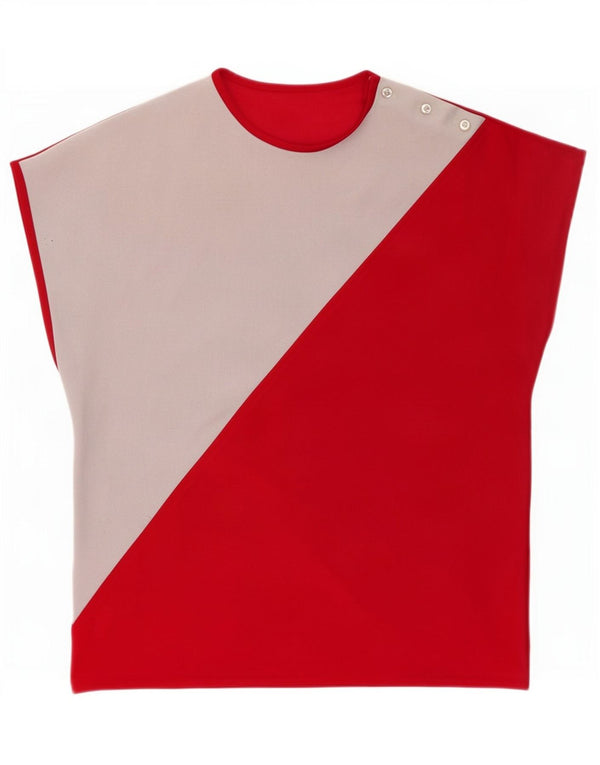 Damska bluzka St Michael o luźnym kroju Top UK 10 Small Red Colourblock