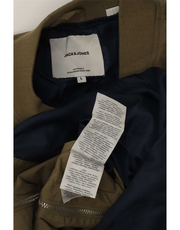 Męska kurtka bomber Jack & Jones UK 40, duża, poliester khaki