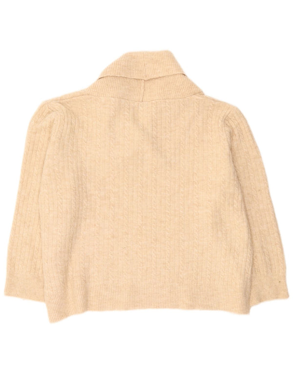 Sweter damski Zara Crop Oversize z szalowym dekoltem UK 16, duży, beżowy