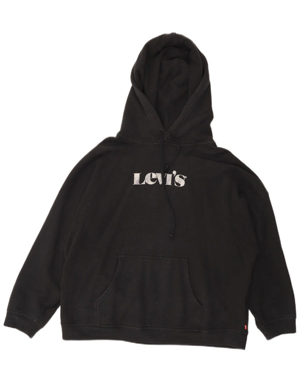 Damski sweter LEVI'S z grafiką, oversize, UK 16, duży, czarny, bawełniany