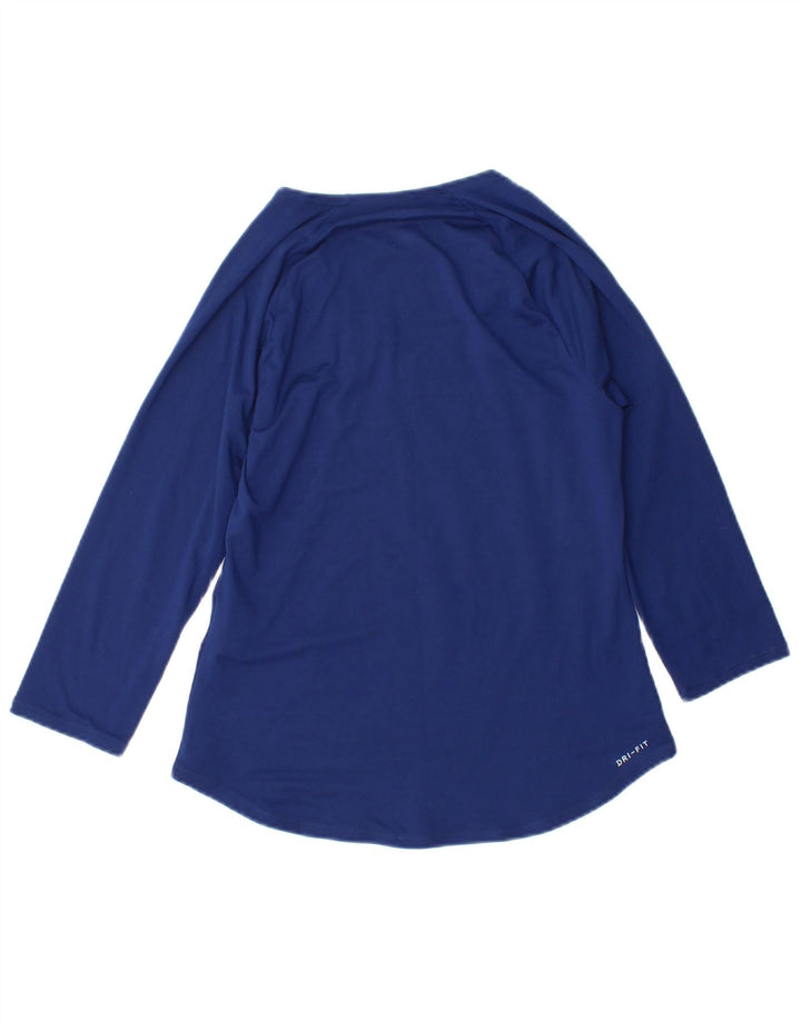 Damska koszulka Nike Dri Fit z długim rękawem, UK 10, mała, granatowa, poliester