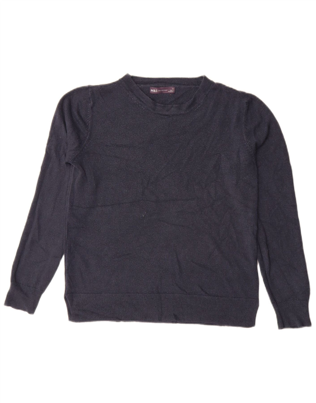 Sweter damski Marks & Spencer z okrągłym dekoltem, UK 12, średni granatowy