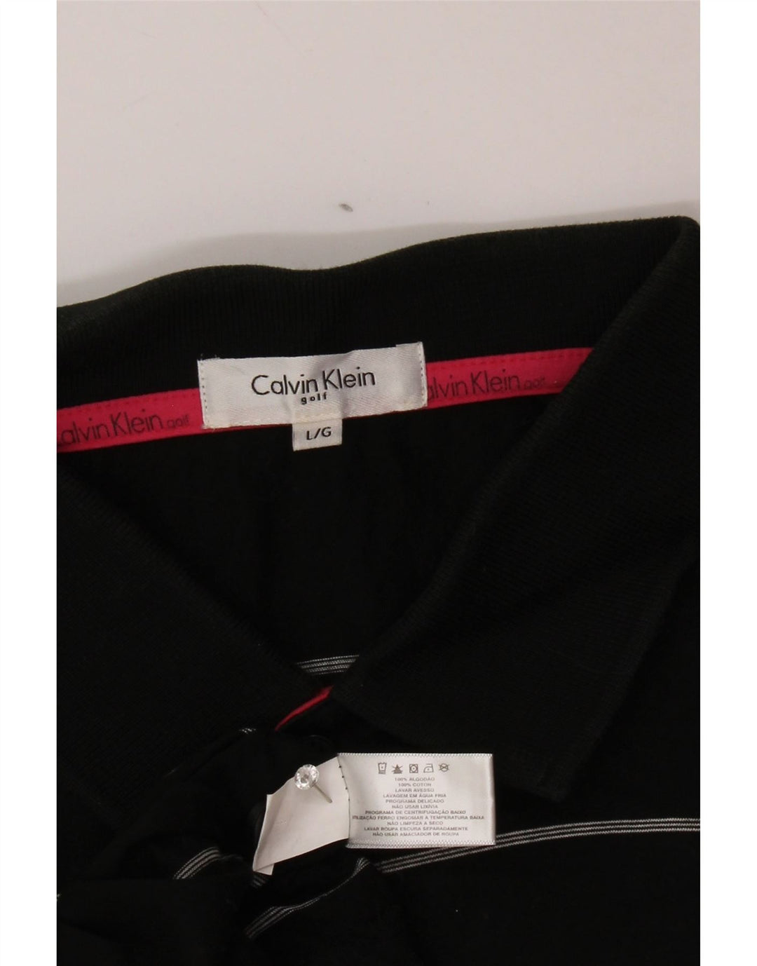 Męska koszulka polo CALVIN KLEIN, duża, bawełniana w czarne paski