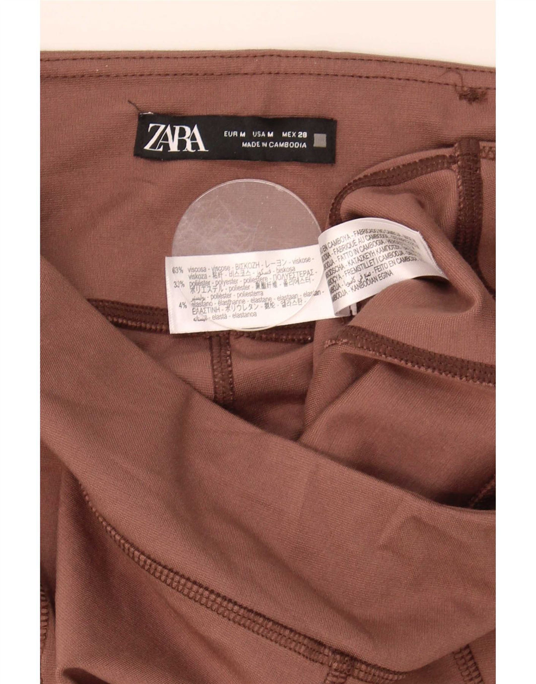 Legginsy damskie Zara Medium W28 L29 Brązowa wiskoza