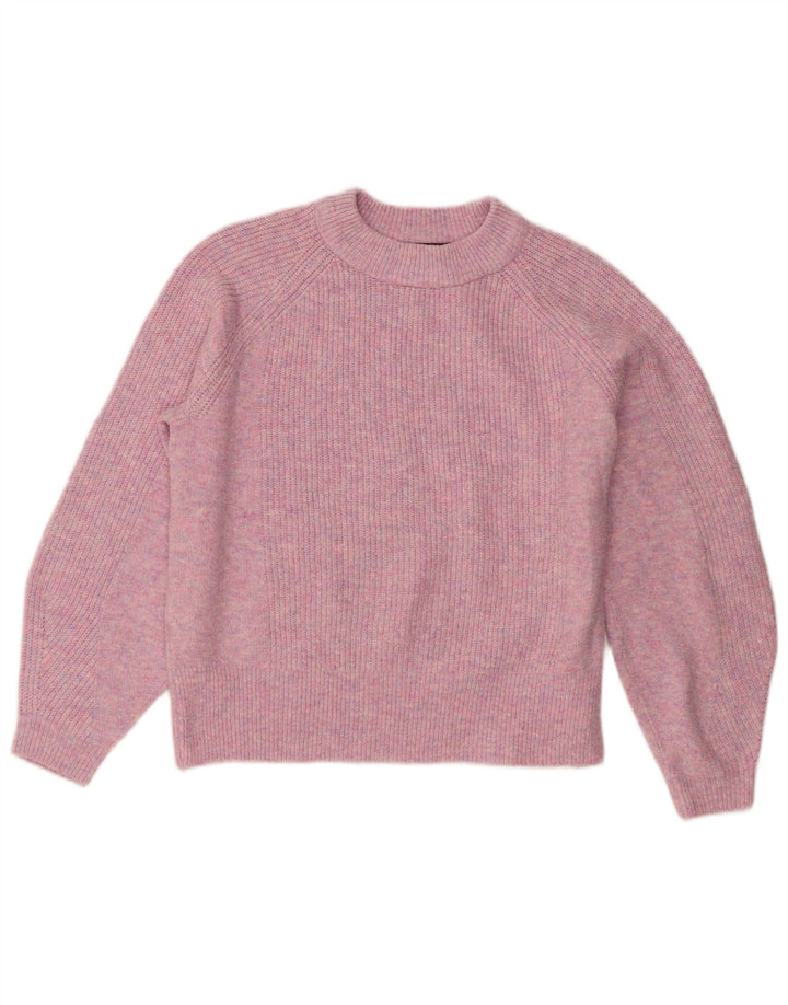 Marks & Spencer Damski sweter z okrągłym dekoltem, UK 14, średni, różowy, nakrapiany