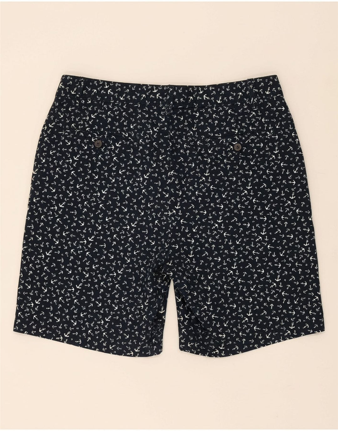 NAUTICA Mens Chino Shorts W33 Medium  Navy Blue Spotted Cotton