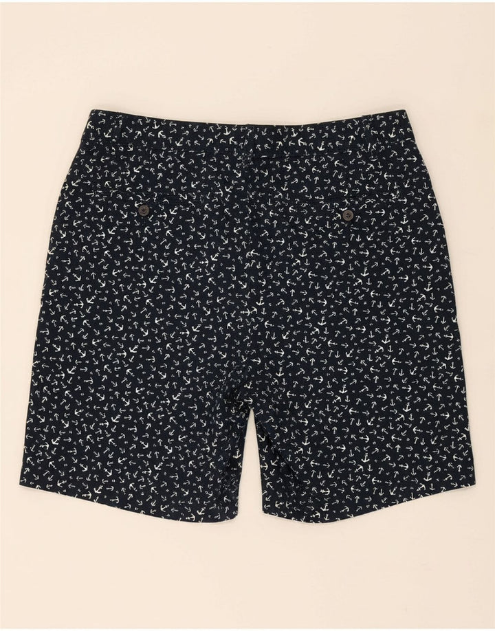 NAUTICA Mens Chino Shorts W33 Medium  Navy Blue Spotted Cotton