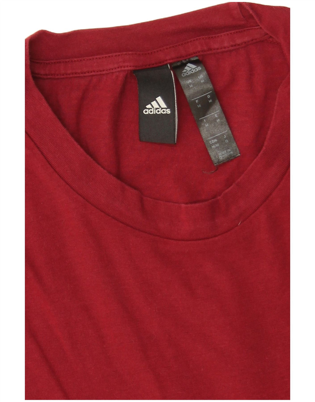 Adidas Męski T-shirt Top Średni Czerwony Bawełniany