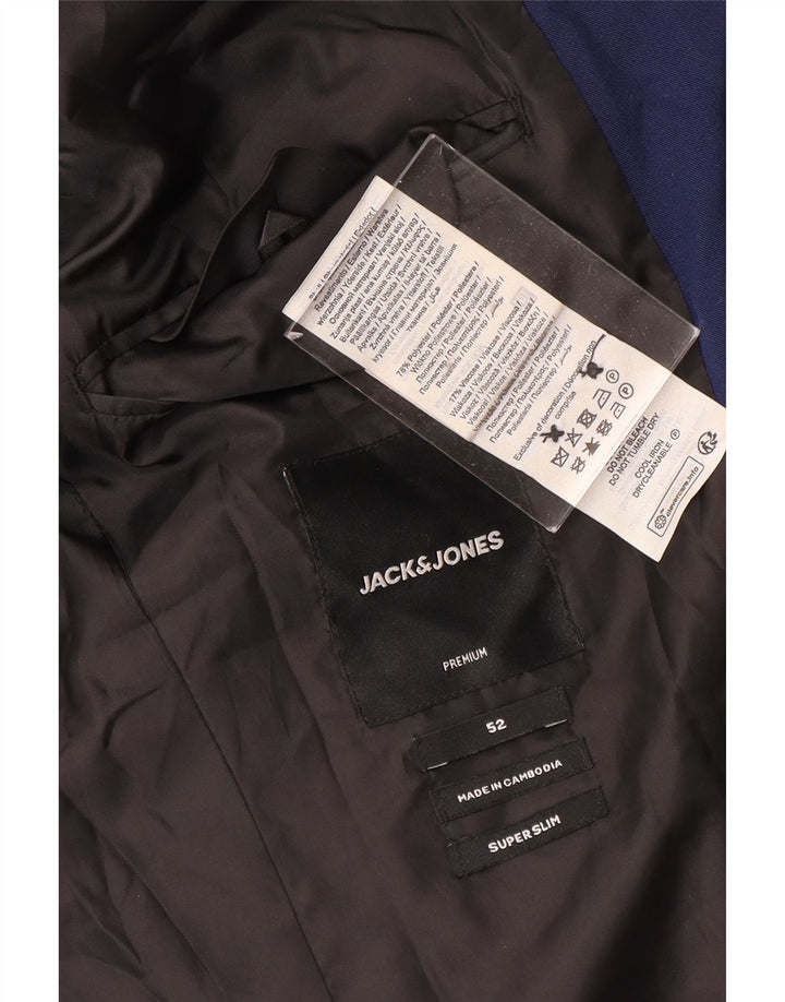 Męska marynarka Jack & Jones zapinana na 2 guziki, super wąska marynarka IT 52 XL, granatowa