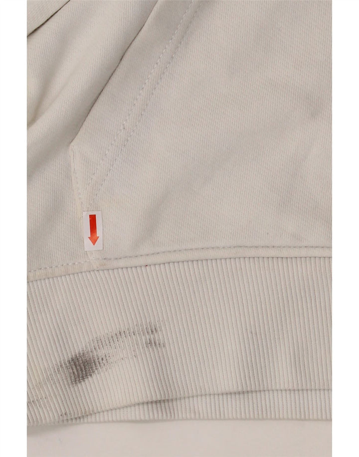 TOMMY HILFIGER Mens Graphic Hoodie Jumper Medium White Cotton Vintage Tommy Hilfiger and Second-Hand Tommy Hilfiger from Messina Hembry 