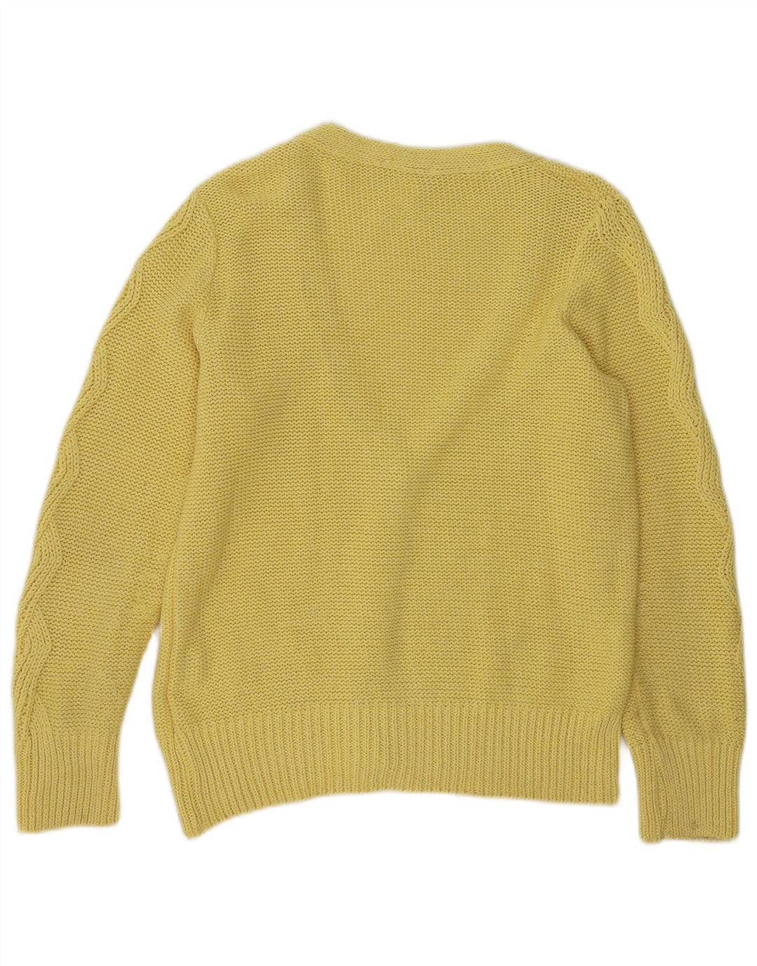 DELMOD Womens Cardigan Sweater UK 10 Small Yellow Polyester