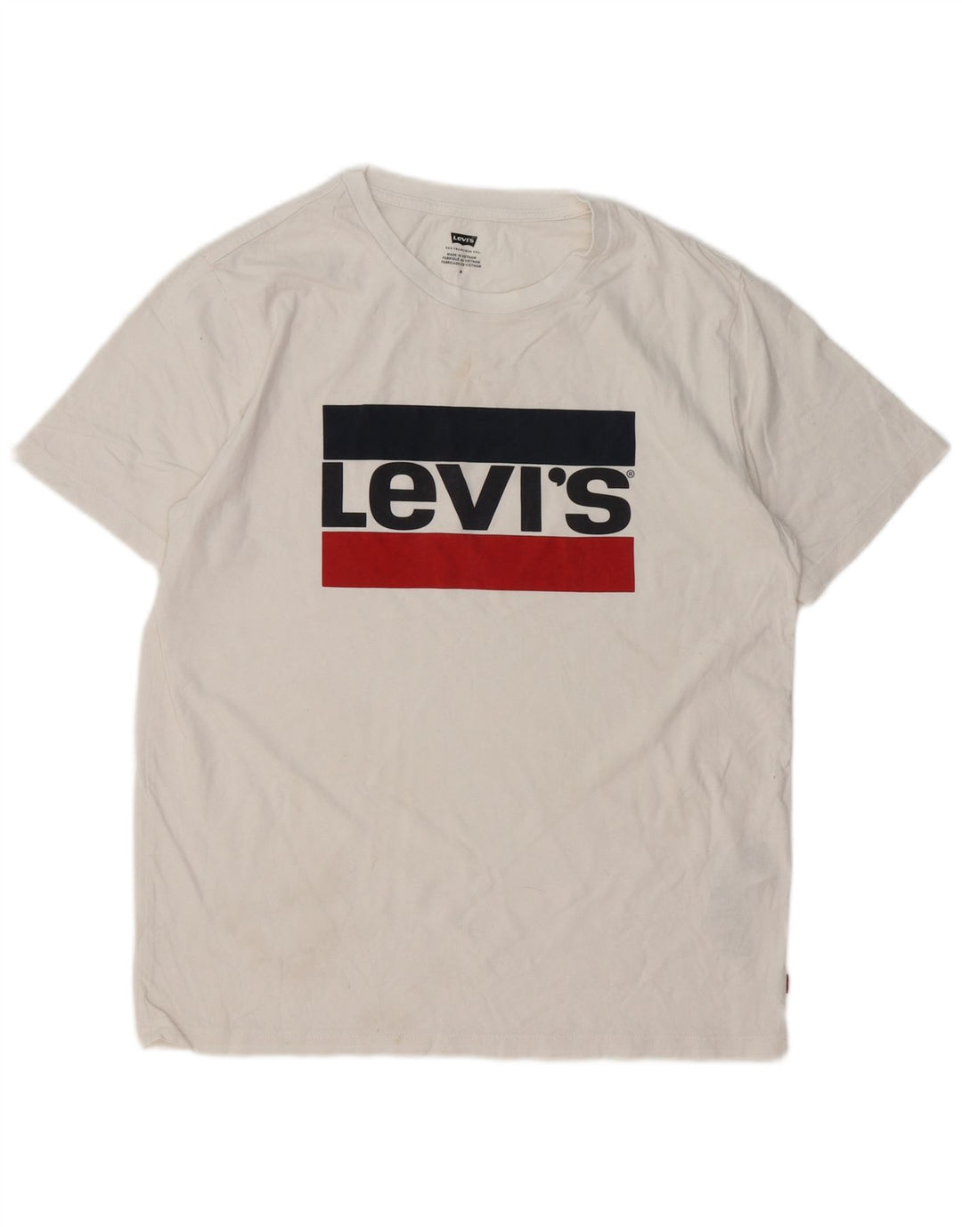 Męska koszulka z grafiką Levi's, średnia, biała bawełna