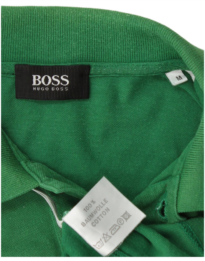 Męska koszulka polo HUGO BOSS, średnia, zielona bawełna