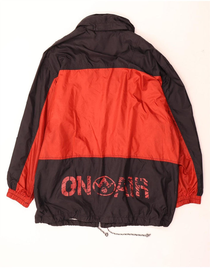 Męska kurtka przeciwdeszczowa w stylu vintage, UK 42 XL, czerwony, blokowy poliamid