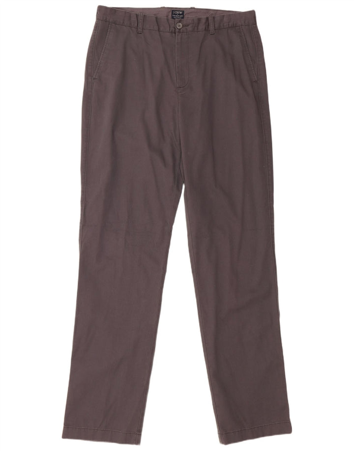 J. CREW Męskie proste spodnie chino The Bleecker W34 L36 Szara bawełna