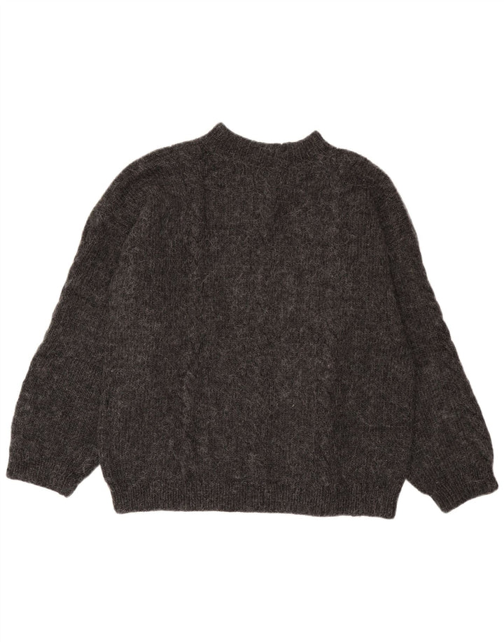 Vintage męski sweter z golfem, duży, szary