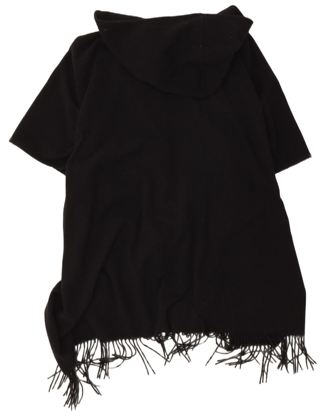 Damski płaszcz poncho z kapturem Easy Comfort w jednym rozmiarze, czarna wełna
