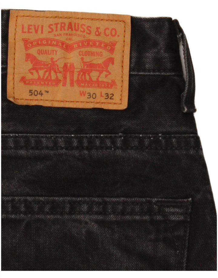 Męskie dżinsy Levi's 504 Straight W30 L32 Czarna bawełna