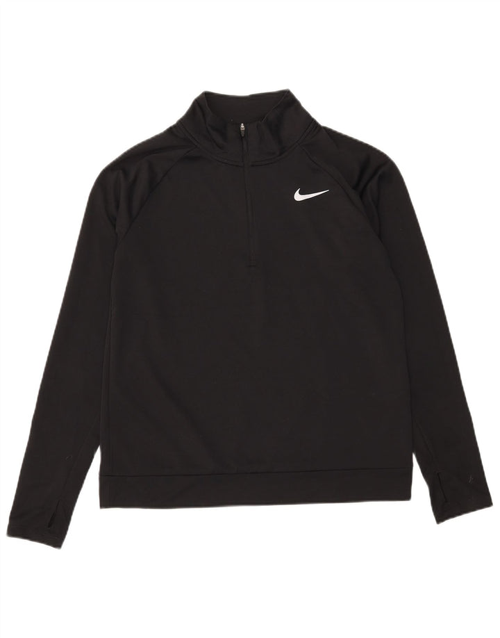 Damski dres NIKE Dri Fit z zamkiem błyskawicznym na szyi, UK 10, mały czarny