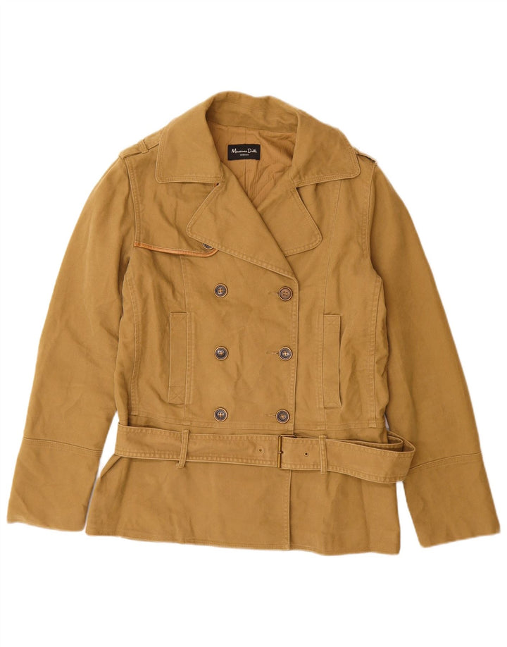 Płaszcz damski Massimo Dutti, brytyjski 14, średni beż, bawełna