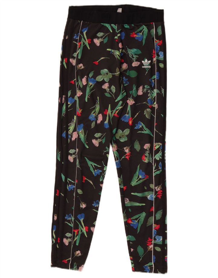 Legginsy damskie Adidas UK 14 Średni czarny kwiatowy poliester