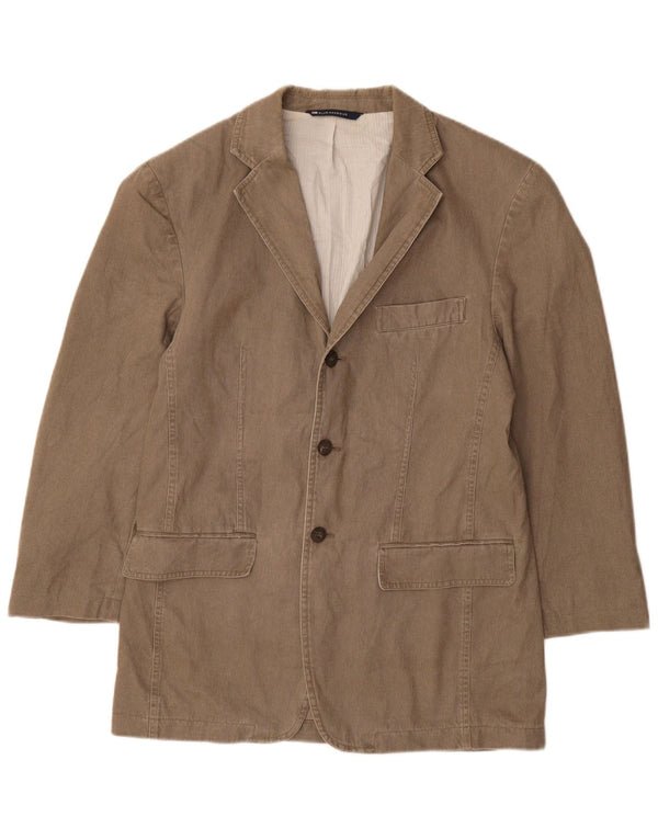 Marks & Spencer Męska marynarka zapinana na 3 guziki UK 36 Small Khaki Pinstripe