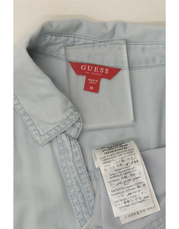 Damska koszula dżinsowa z krótkim rękawem Guess UK 12 Medium Blue Tencel