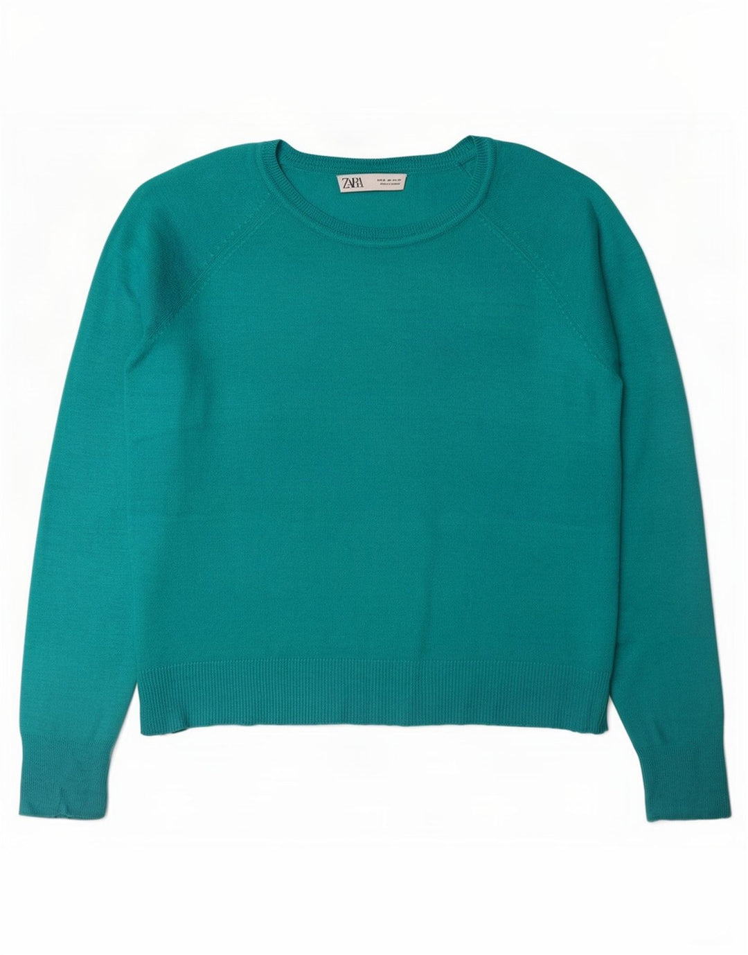 Damski sweter oversize z dekoltem w łódkę Zara UK 14 Średni turkus