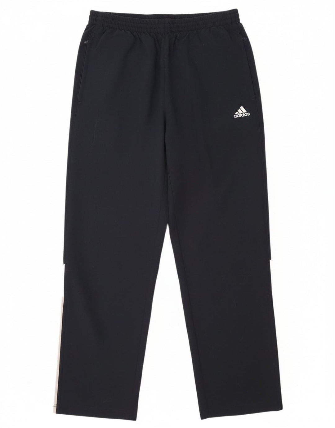 Męskie spodnie dresowe Adidas, duże, granatowe, z blokami kolorów, z poliestru