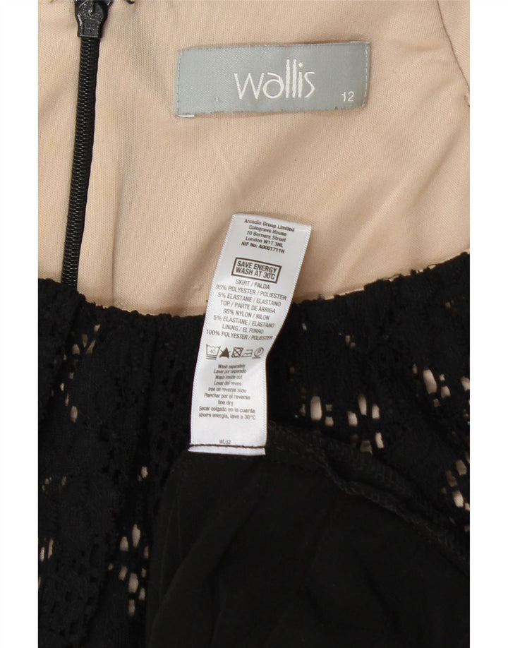WALLIS Womens Sleeveless Bodycon Dress UK 12 Medium Black Polyester