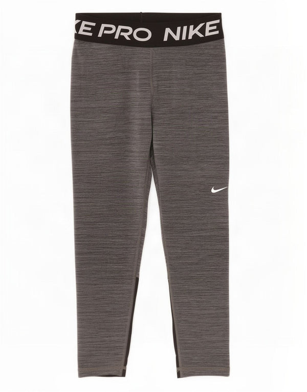 Damskie legginsy Nike Graphic Capri UK 8, małe, szare, z blokami kolorów, poliestrowe