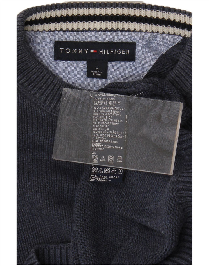 TOMMY HILFIGER Męski sweter z okrągłym dekoltem, średni granatowy, bawełniany
