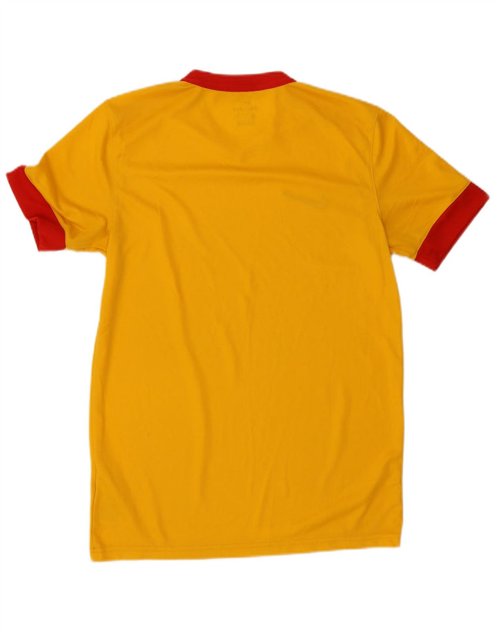 Męski T-shirt Nike Dri Fit Top, średni żółty poliester z blokami kolorów