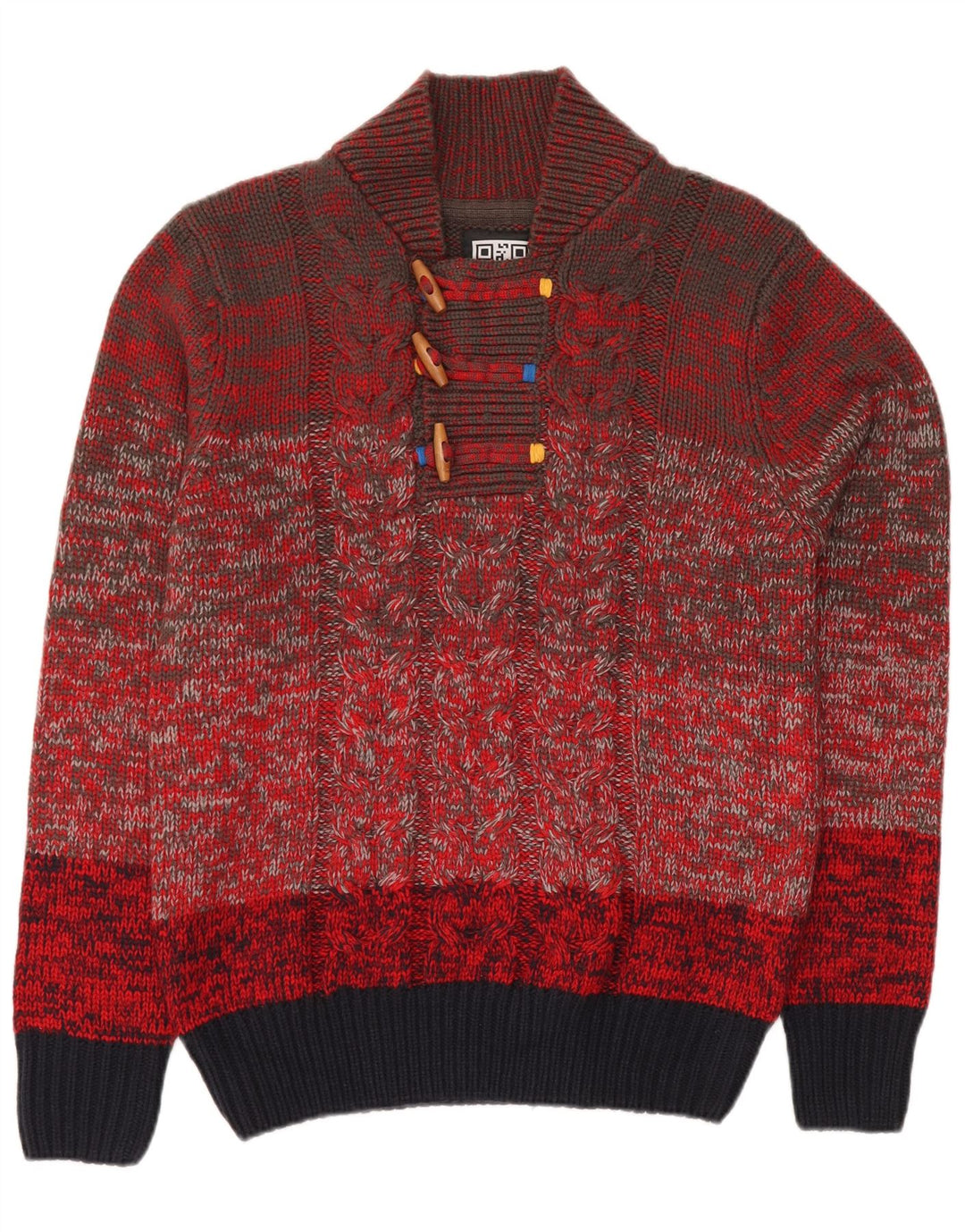 Damski sweter zapinany na guziki w stylu VINTAGE UK 18 XL w kolorze czerwonym