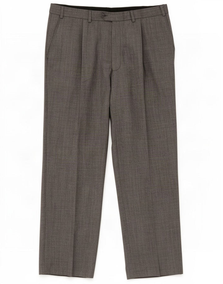 Męskie spodnie garniturowe Marks & Spencer Ultimate Pegged W38 L31 Szary poliester