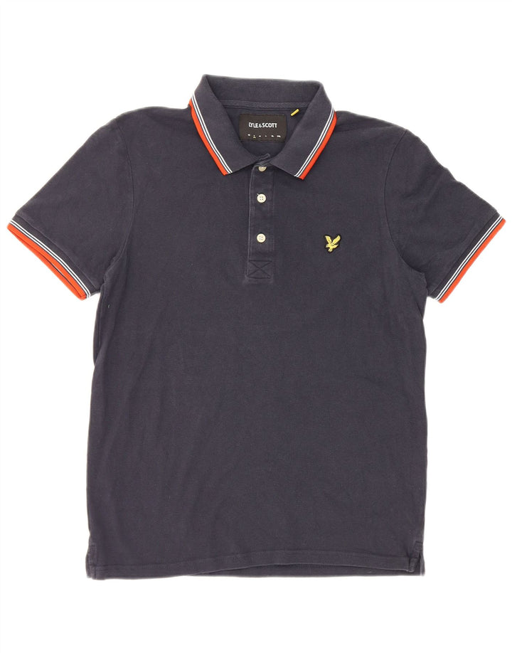 Męska koszulka polo Lyle & Scott, mała, bawełniana w granatowe paski