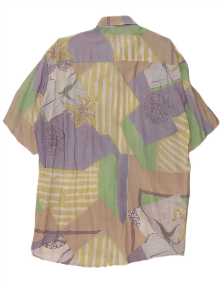 Koszula męska z krótkim rękawem CASA MODA, duża, wielobarwna patchworkowa