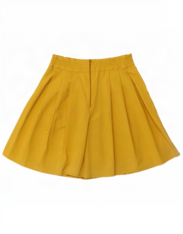 Vintage damska spódniczka mini Skort W26 mała żółta wiskoza