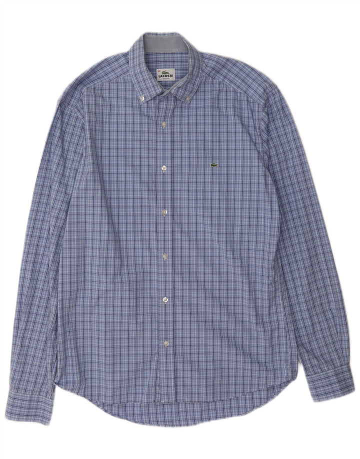 Koszula męska Lacoste Slim Fit, rozmiar 40, średnia niebieska kratka