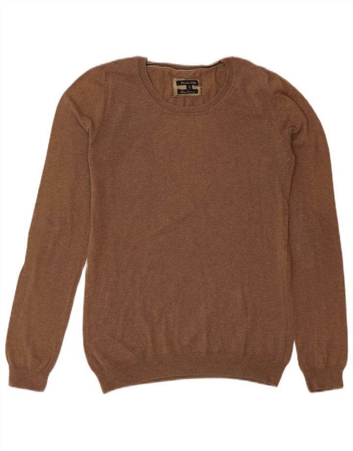 Sweter damski Massimo Dutti z okrągłym dekoltem UK 12, średni brąz