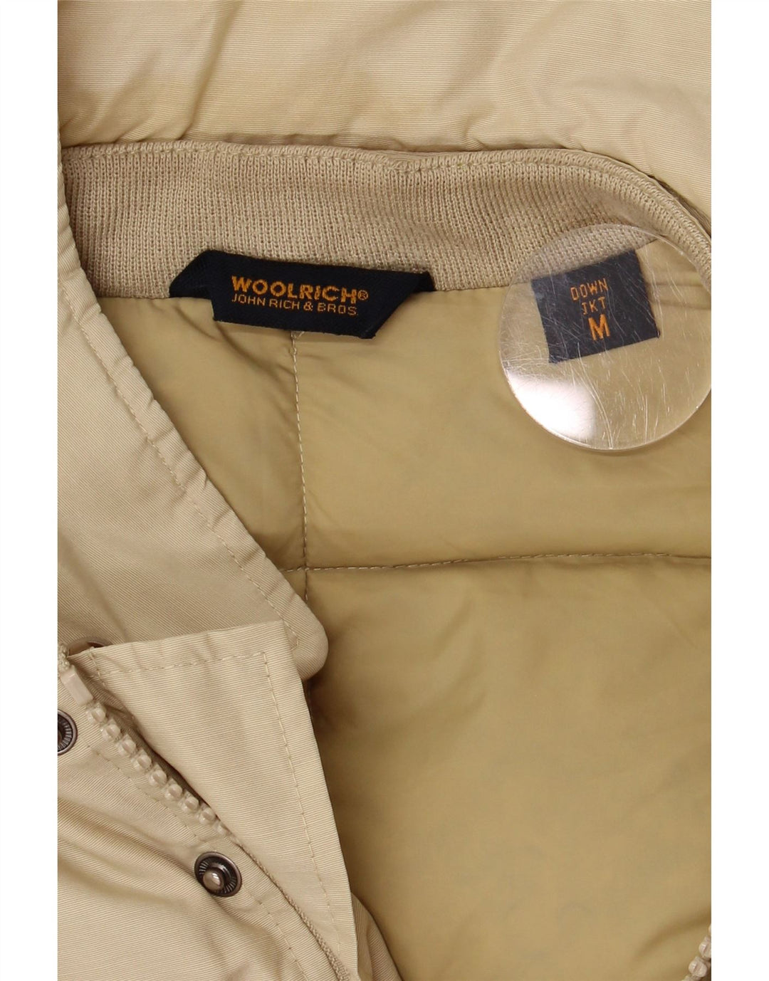 Męska ocieplana kurtka Woolrich UK 38 Średni Beżowy Elastomer