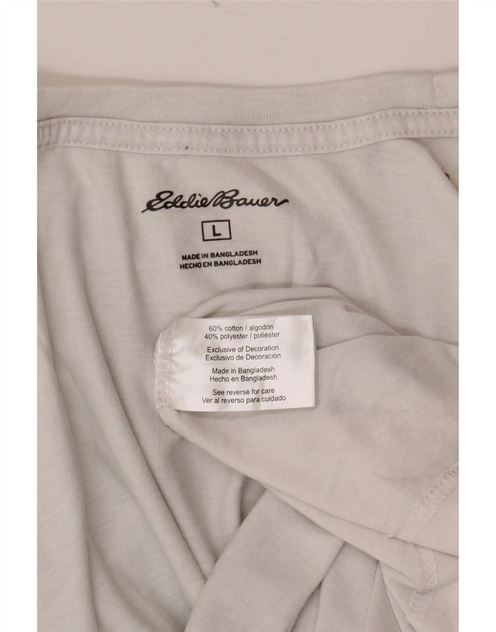 T-shirt męski EDDIE BAUER, duży, biały, bawełniany