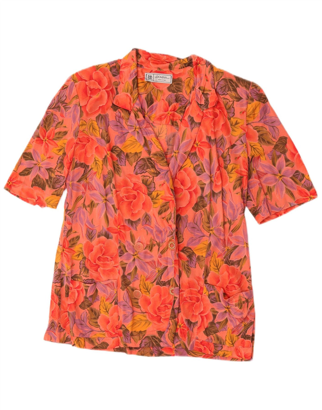 Damski kardigan z krótkim rękawem Domina IT 50 XL, wielobarwny, kwiatowy