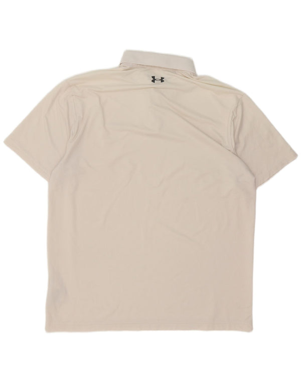 Męska koszulka polo Under Armour XL, biała, poliestrowa